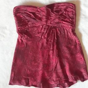 100% silk strapless top